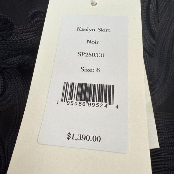 NWT Ulla Johnson Kaelyn Black Midi Skirt in Silk - Picture 6 of 8